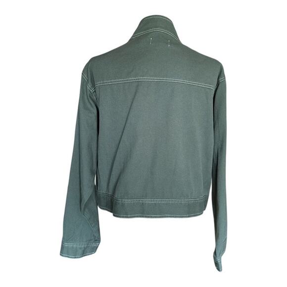 Ten Sixty Sherman Jacket Women's Size XS Green Crop Canvas Pockets Military - Picture 3 of 9